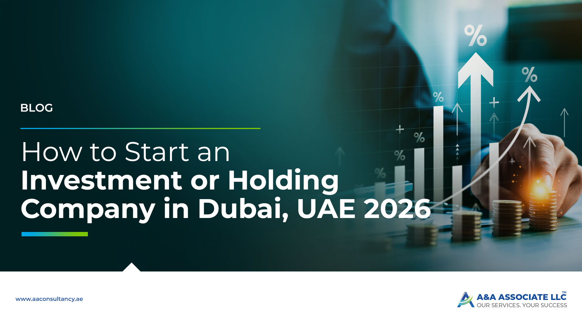 Starting an investment or holding company in Dubai UAE with financial growth charts and business planning