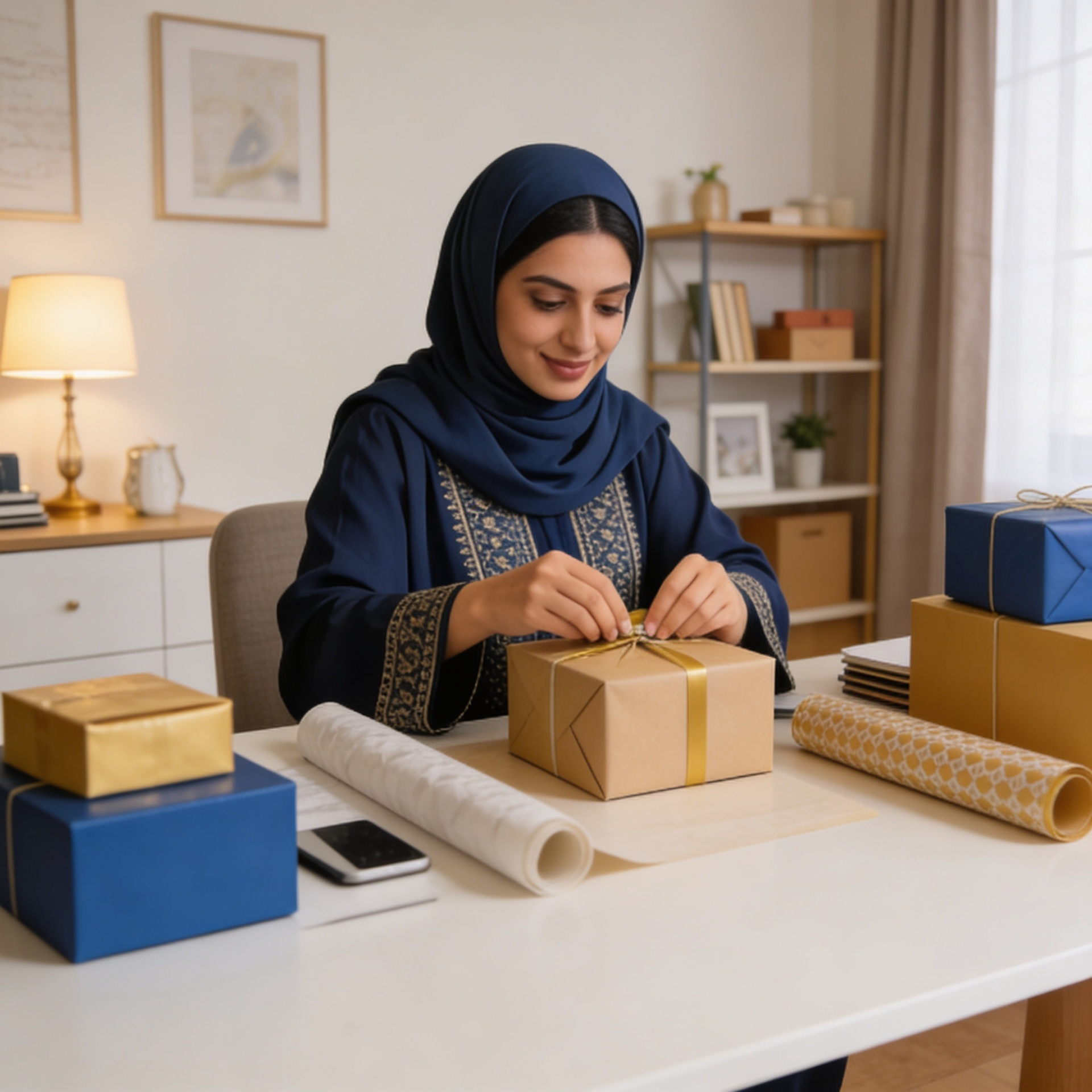UAE mother packaging products for her online home-based business