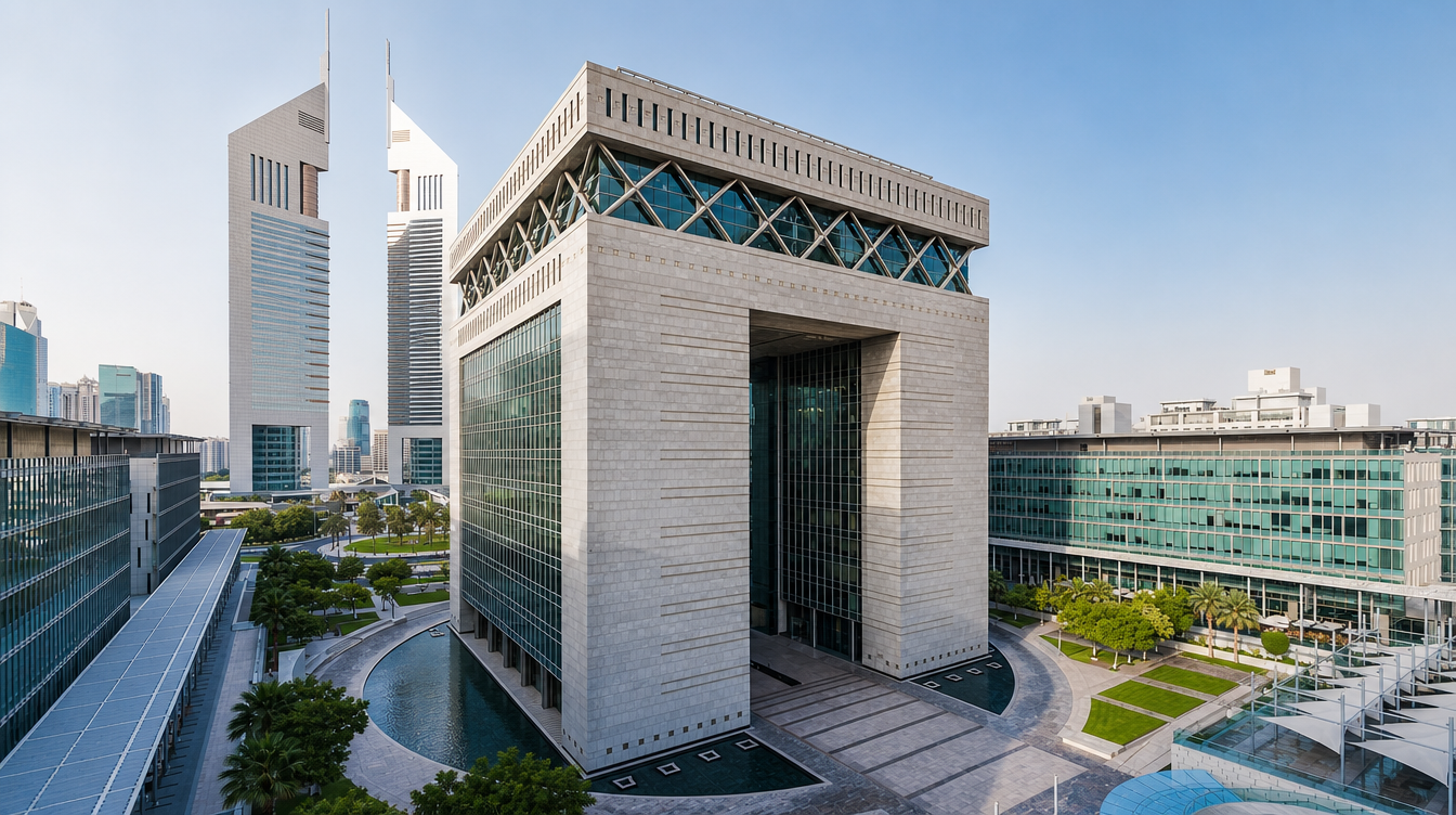 DIFC Gate building in Dubai International Financial Centre, which surpassed 10,000 active companies in H1 2026