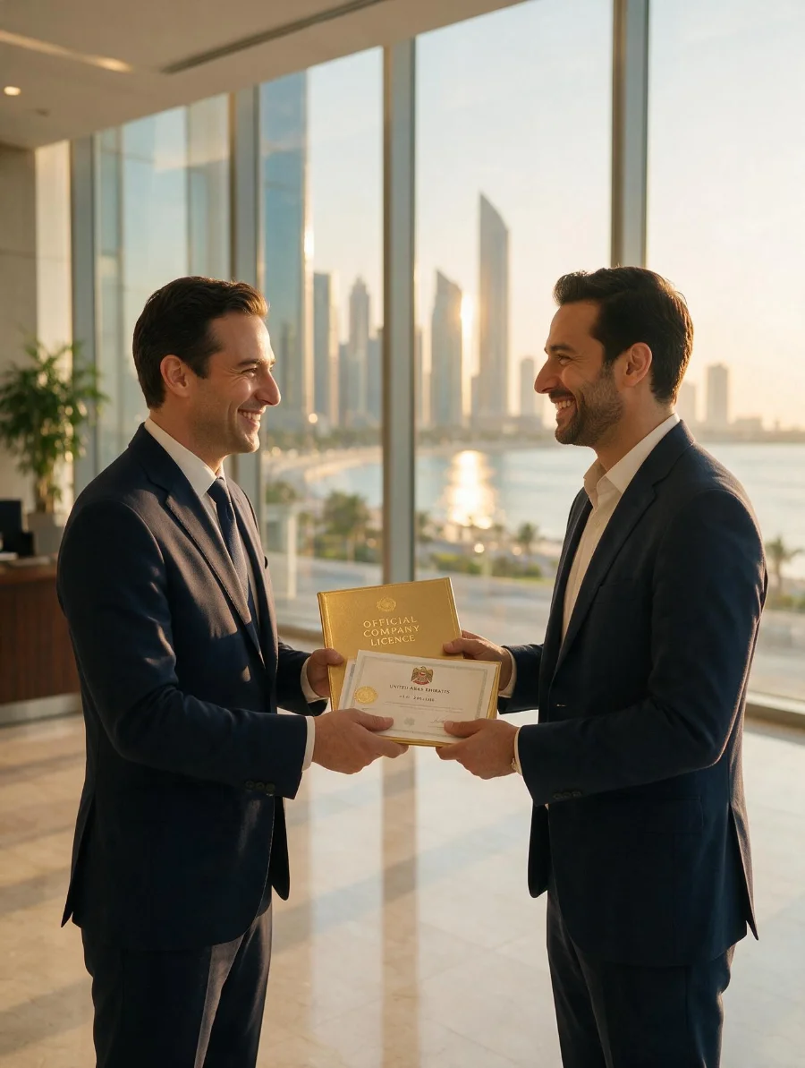 مستشار A&A Associate يُنجز تسجيل شركة في أبوظبي مع أحد العملاء