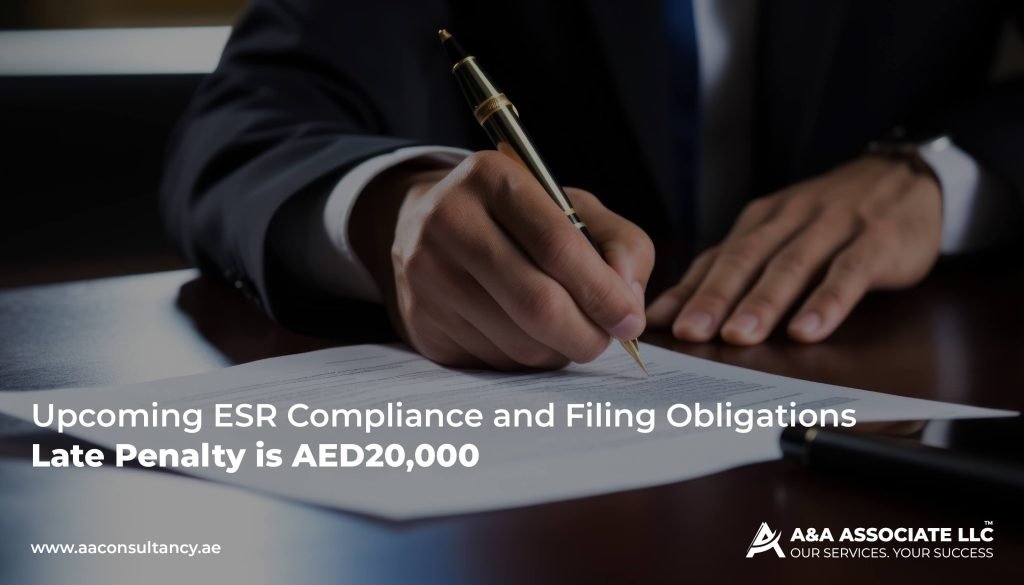 File ESR Now For The Financial Year Ending December 2023 As The Last Date is 30th June 2024 in UAE – Late Penalty is AED 20,000