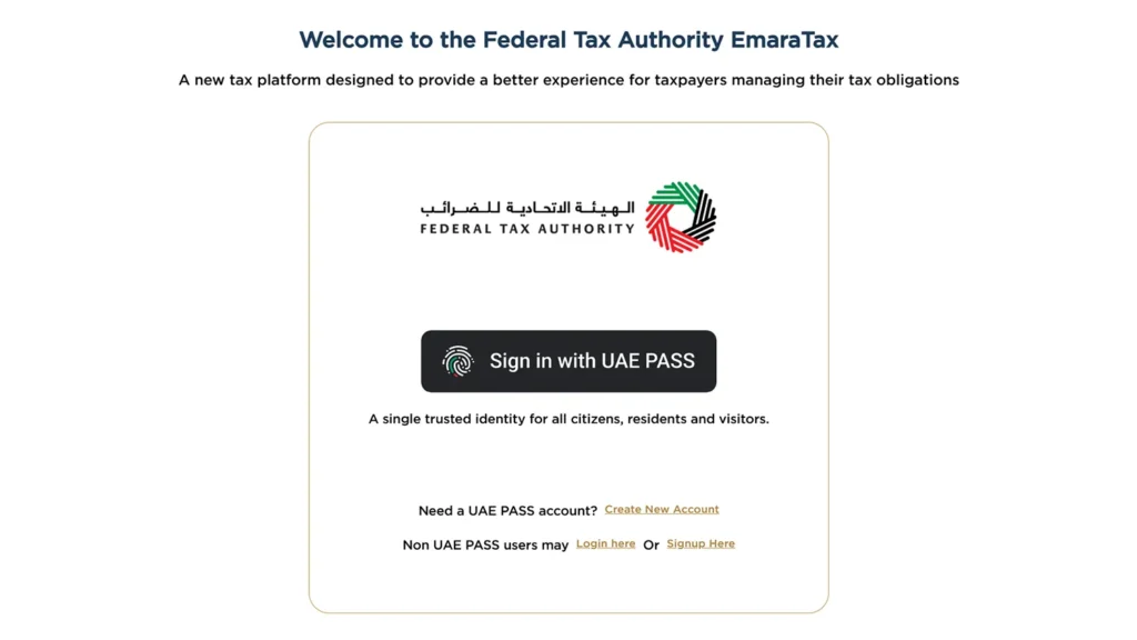 Emaratax Portal - Corporate Tax Registration Steps